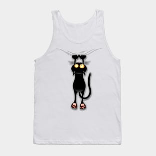 Fun Black Cat Falling Down Tank Top